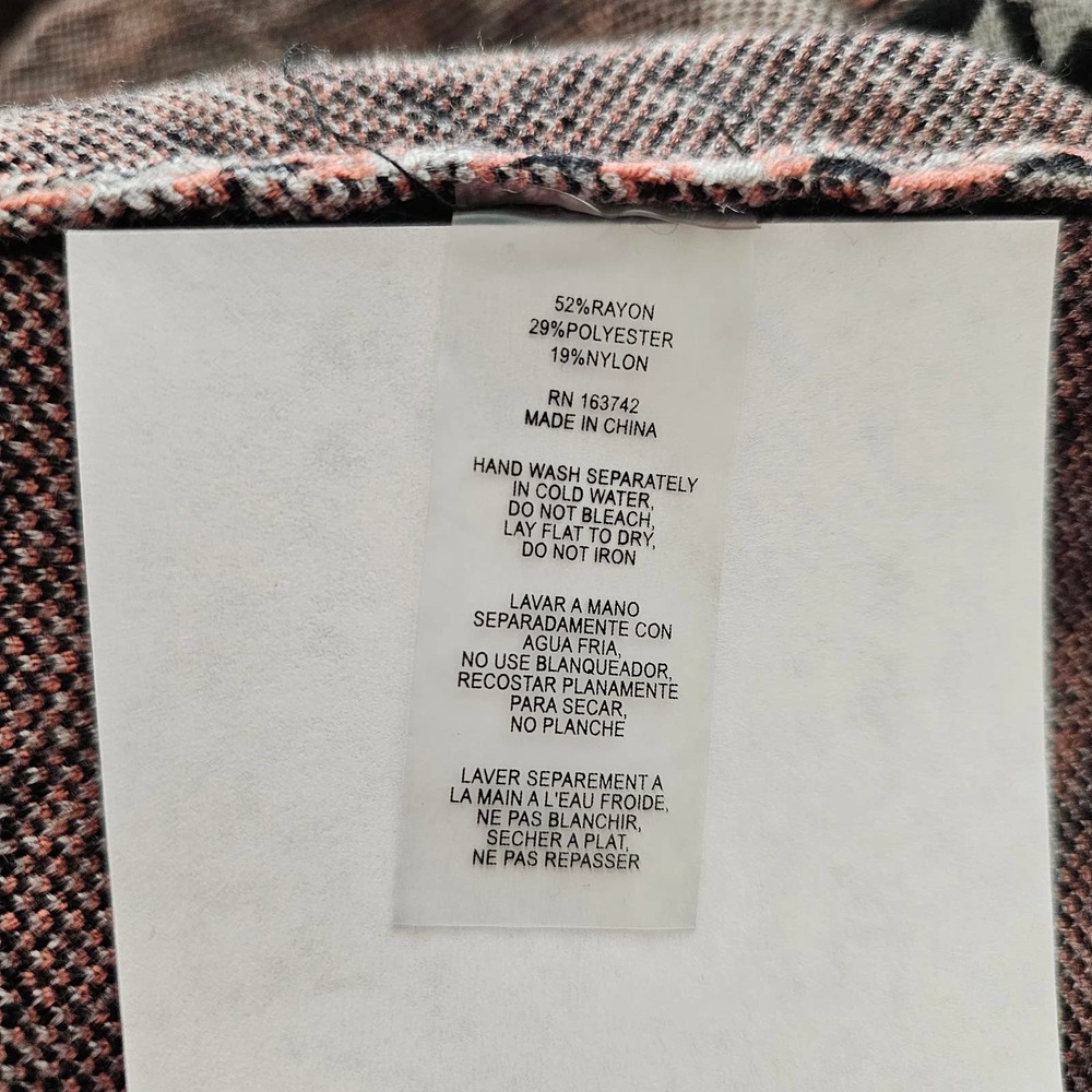 JOIE Women's Double Breasted Houndstooth Multicolored Button Blazer Sz L - Picture 9 of 13